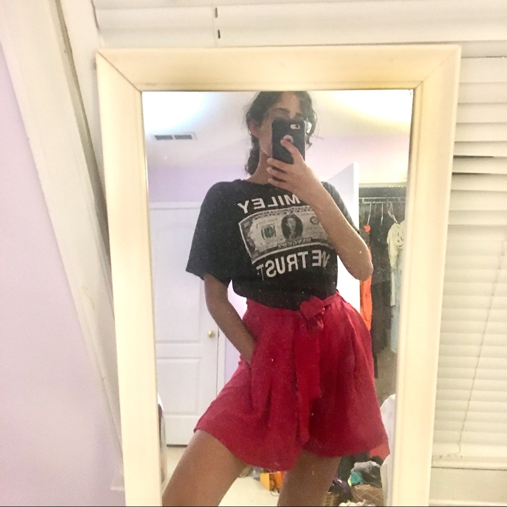 Zara Pleated Pink Shorts w Bow